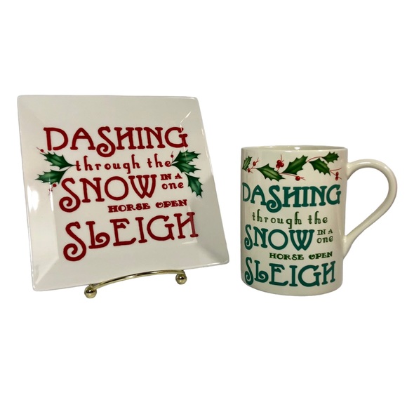LENOX Holiday Heat Change Mug & Tidbit Plate “Dashing through the Snow…” NWT - Picture 4 of 12